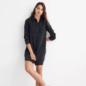 Black denim shirtdress
